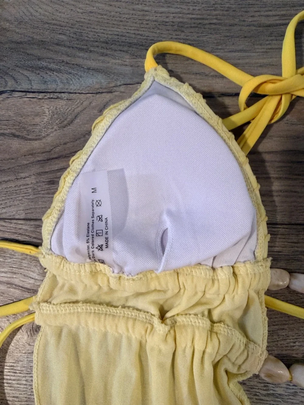 Yellow Ribbed Two-Piece Bikini Set - Picture 8 of 10